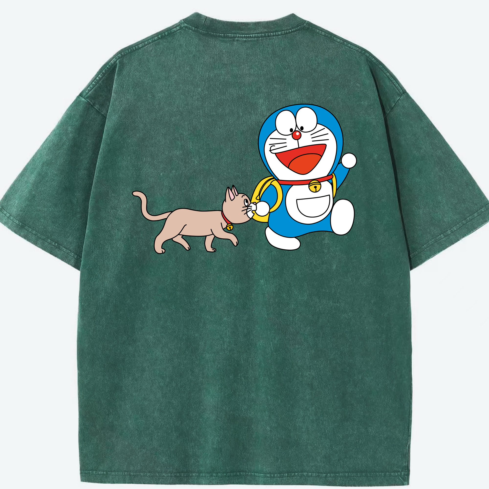 （画像用） ドラえもん Doraemon 綿100% ヴィンテージ風 半袖Tシャツ（背面プリント）
